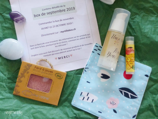 J’ai reçu la Myrtilla Box : box beauté naturelle suisse !